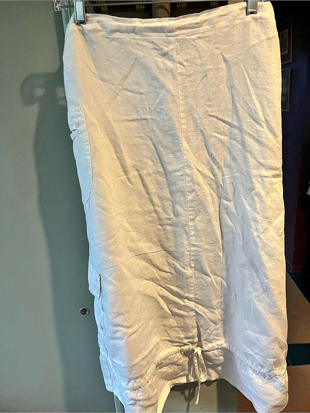 FLAX vintage Linen cream skirt  Size Medium